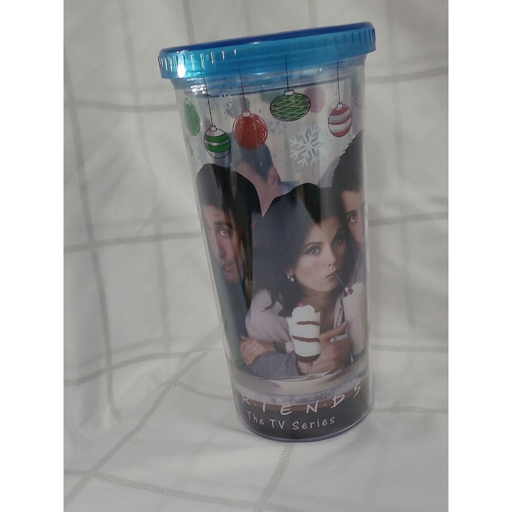 FRIENDS Holiday Travel Tumbler with Lid Cast Artwork No Straw